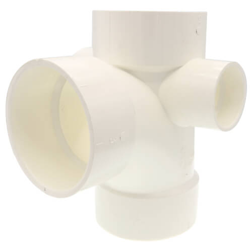 Main product image of 3" PVC DWV Sanitary Tee w/ 1-1/2" R and L Side Inlets