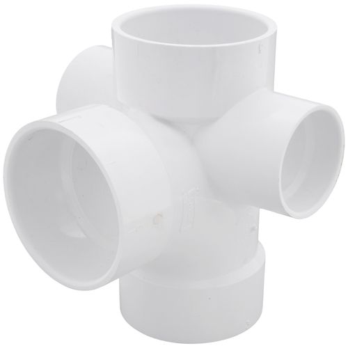 Main product image of 3" PVC DWV Sanitary Tee w/ 2" R and L Side Inlets