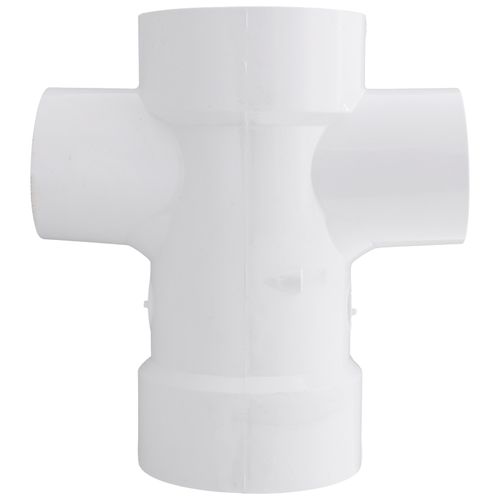 Main product image of 3" PVC DWV Sanitary Tee w/ 2" R and L Side Inlets