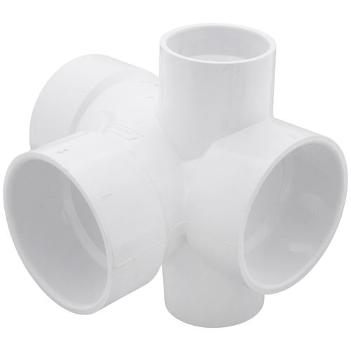 Main product image of 3" PVC DWV Sanitary Tee w/ 2" R and L Side Inlets