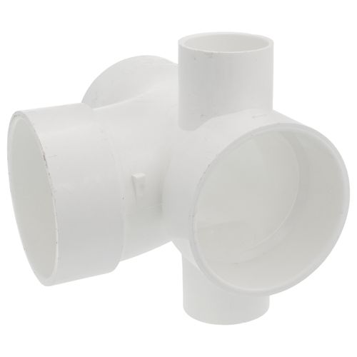 Main product image of 4" PVC DWV Sanitary Tee w/ 2" R and L Side Inlets
