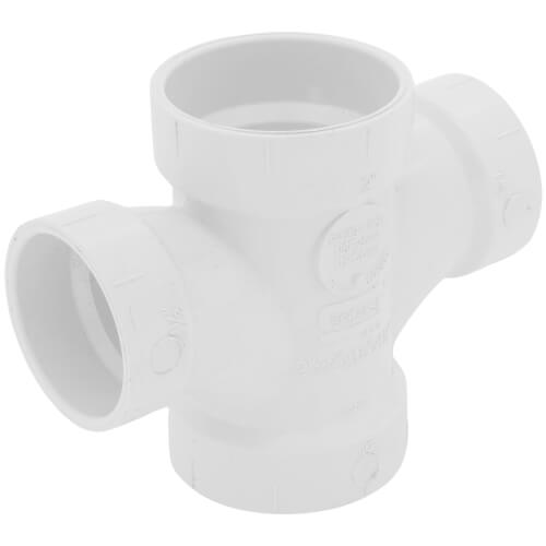 Main product image of 2" x 1-1/2" PVC DWV Double Sanitary Tee