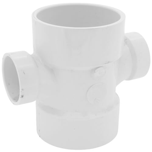 Main product image of 3" x 1-1/2" PVC DWV Double Sanitary Tee
