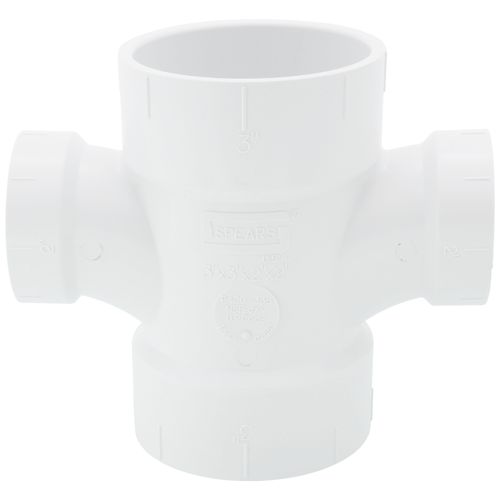 Main product image of 3" x 2" PVC DWV Double Sanitary Tee