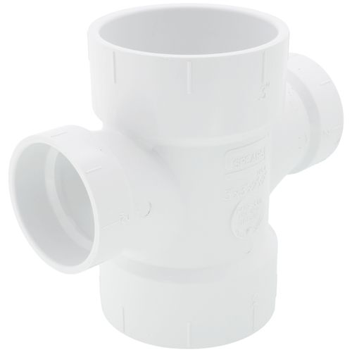 Main product image of 3" x 2" PVC DWV Double Sanitary Tee