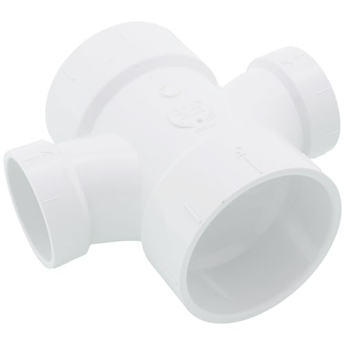 Main product image of 3" x 2" PVC DWV Double Sanitary Tee