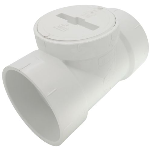 Main product image of 4" PVC DWV Flush Cleanout Tee w/ Cleanout Plug