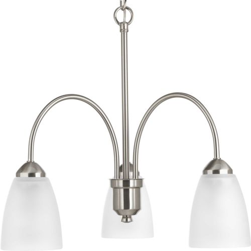 Main product image of Gather 3 Light Brushed Nickel Etched Glass Traditional Chandelier Light