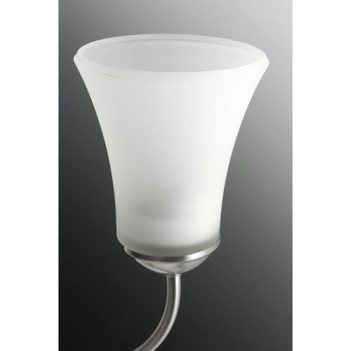 Main product image of Classic 5 Light Brushed Nickel Etched Glass Traditional Chandelier Light