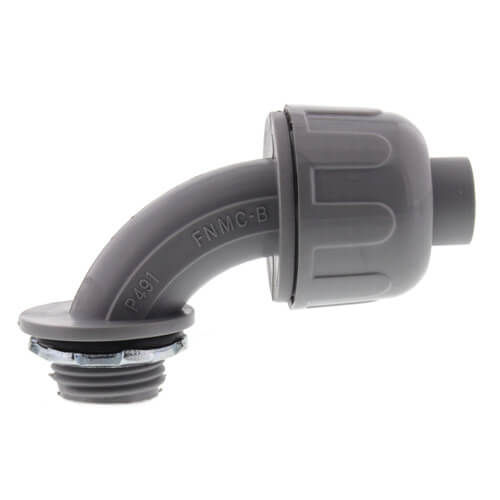 Main product image of 1/2" Nylon Liquid Tight 90-Degree Connector (Gray)