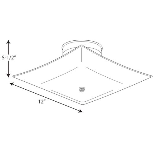 Main product image of 12" Square Glass 2 Light Close-to-Ceiling