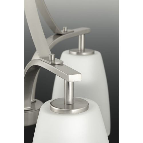 Main product image of Leap 1 Light Brushed Nickel Etched Glass Modern Pendant Light