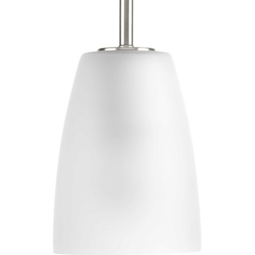 Main product image of Leap 1 Light Brushed Nickel Etched Glass Modern Pendant Light