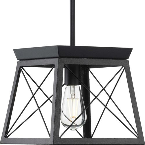 Main product image of Briarwood 1 Light Textured and Cerused Black Farmhouse Style Hanging Mini-Pendant Light