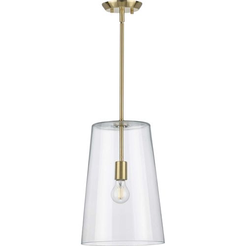 Main product image of Clarion 1 Light Black Clear Glass Transitional Pendant