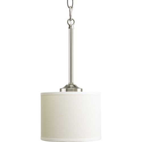 Main product image of Inspire 1 Light Brushed Nickel Off-white Shade Traditional Mini-Pendant Light