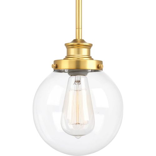 Main product image of Penn 1 Light Polished Nickel Clear Glass Farmhouse Mini-Pendant Light