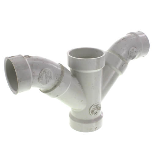 Main product image of 2" x 2" x 1-1/2" x 1-1/2" PVC DWV Double Wye and 45° Elbow Combo