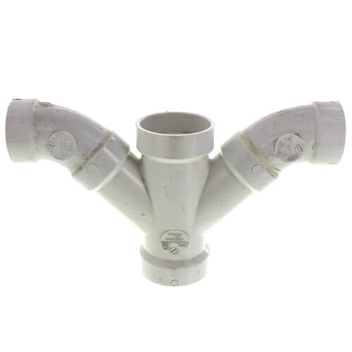 Main product image of 2" x 2" x 1-1/2" x 1-1/2" PVC DWV Double Wye and 45° Elbow Combo