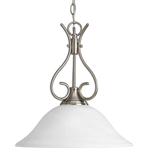 Main product image of Alabaster Glass 1 Light Brushed Nickel Traditional Pendant Light