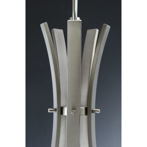 Main product image of Wisten 1 Light Brushed Nickel Etched Glass Modern Mini-Pendant Light