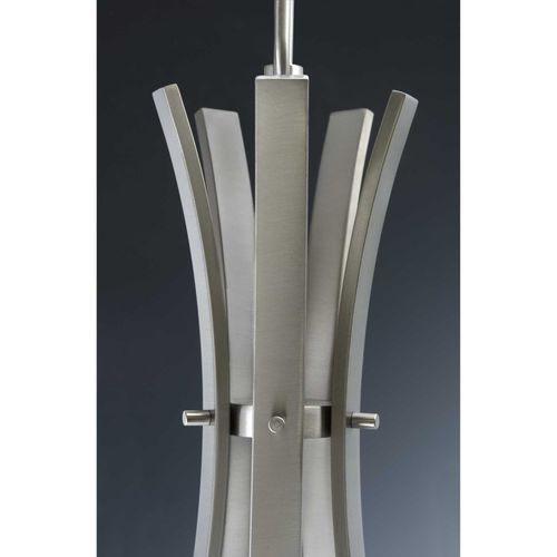 Main product image of Wisten 1 Light Brushed Nickel Etched Glass Modern Mini-Pendant Light