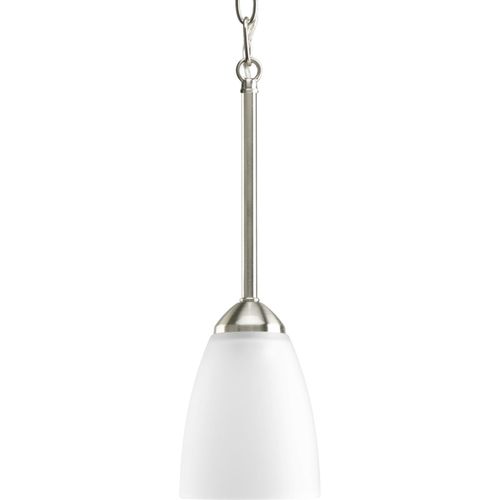 Main product image of Gather 1 Light Brushed Nickel Etched Glass Traditional Mini-Pendant Light
