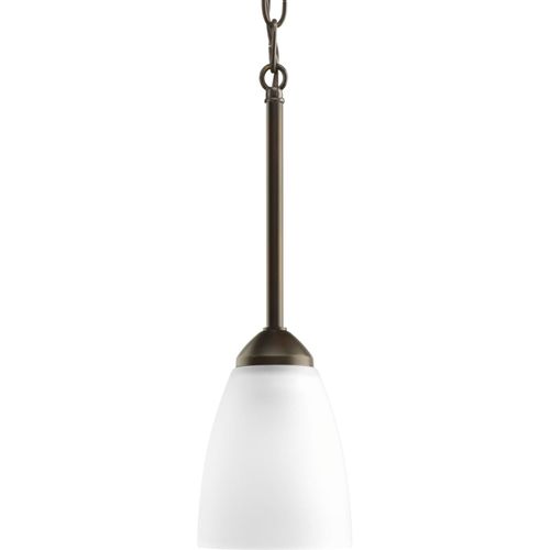 Main product image of Gather 1 Light Brushed Nickel Etched Glass Traditional Mini-Pendant Light