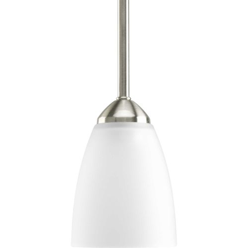 Main product image of Gather 1 Light Brushed Nickel Etched Glass Traditional Mini-Pendant Light