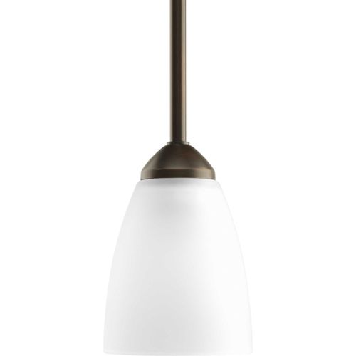 Main product image of Gather 1 Light Antique Bronze Etched Glass Traditional Mini-Pendant Light