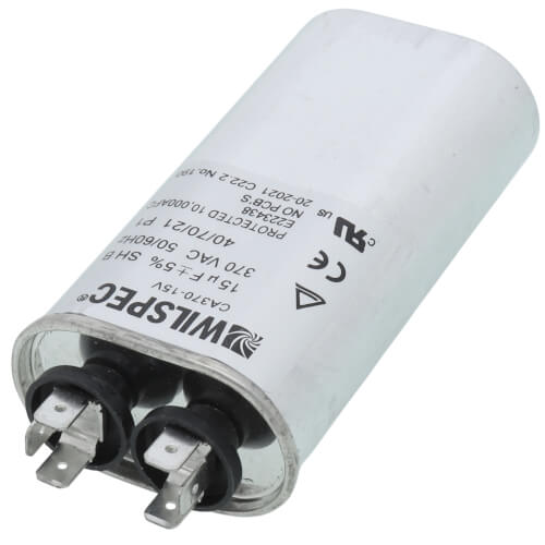 Main product image of 15 mfd 370v Oval run capacitor, P5130B