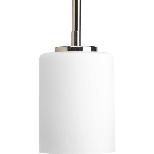 Main product image of Replay 1 Light Polished Nickel Etched White Glass Modern Mini-Pendant Light