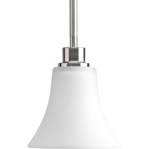 Main product image of Joy 1 Light Brushed Nickel Etched Glass Traditional Mini-Pendant Light