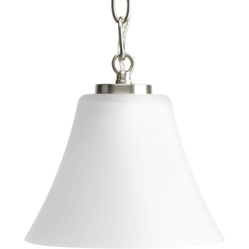 Main product image of Bravo 1 Light Brushed Nickel Etched Glass Modern Mini-Pendant Light