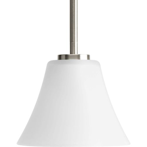 Main product image of Bravo 1 Light Brushed Nickel Etched Glass Modern Mini-Pendant Light