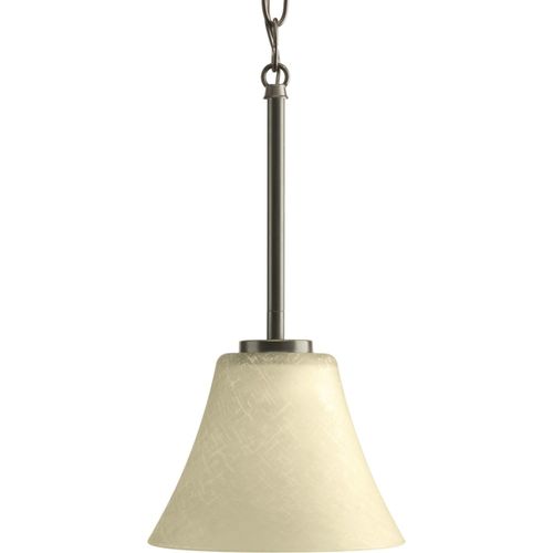 Main product image of Bravo 1 Light Brushed Nickel Etched Glass Modern Mini-Pendant Light