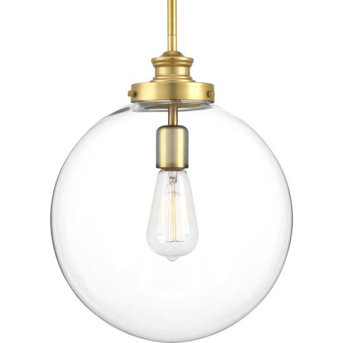 Main product image of Penn 1 Light Natural Brass Clear Glass Farmhouse Pendant Light