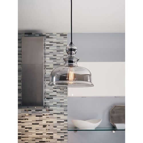 Main product image of Staunton 1 Light Brushed Nickel Clear Glass Global Pendant Light