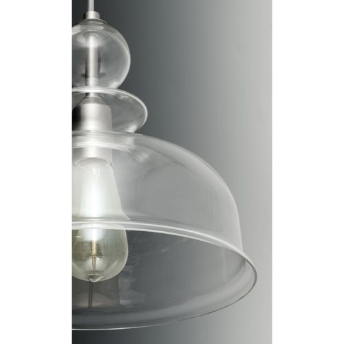 Main product image of Staunton 1 Light Brushed Nickel Clear Glass Global Pendant Light