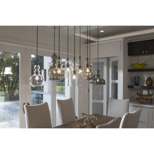 Main product image of Staunton 1 Light Brushed Nickel Clear Glass Global Pendant Light