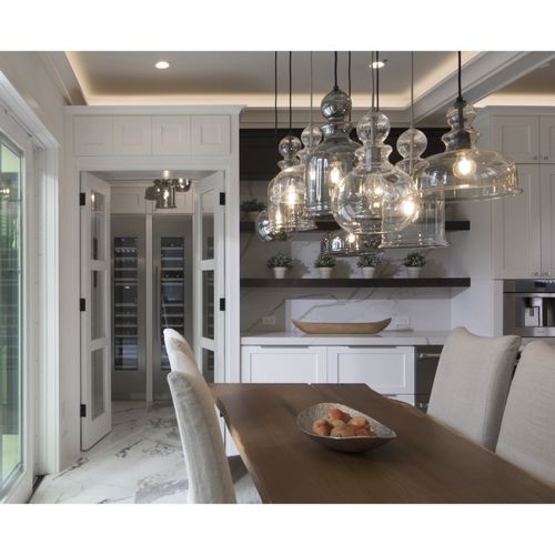 Main product image of Staunton 1 Light Brushed Nickel Clear Glass Global Pendant Light