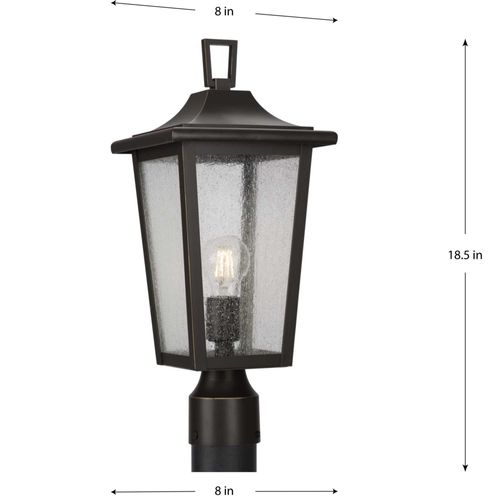 Main product image of Padgett 1 Light Transitional Textured Black Clear Seeded Glass Outdoor Post Light