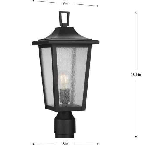 Main product image of Padgett 1 Light Transitional Textured Black Clear Seeded Glass Outdoor Post Light