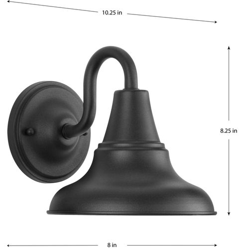 Main product image of District 1 Light Farmhouse Textured Black Metal Shade Outdoor Wall Lantern