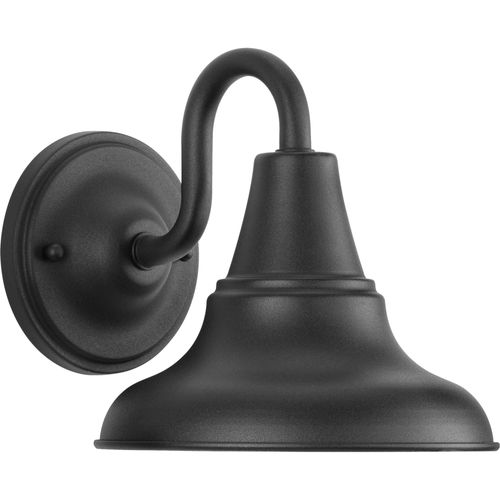 Main product image of District 1 Light Farmhouse Textured Black Metal Shade Outdoor Wall Lantern
