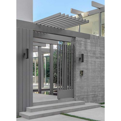 Main product image of 5" Cylinder 2 Light Black Up/Down Modern Outdoor Wall Light