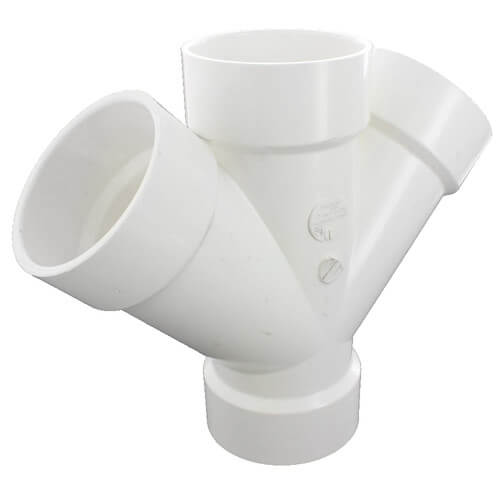 Main product image of 3" PVC DWV Double Wye w/ 2" Side Inlet