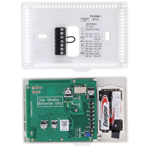 Main product image of 7 Day, 5/2-day Programming or Non-Programmable Thermostat, Horizontal Mount (1 Heat - 1 Cool)