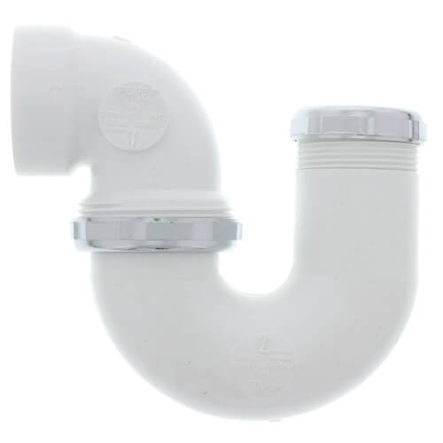 1-1/2" PVC DWV L.A. P-Trap w/ Chrome Nut
