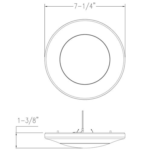 Main product image of 7-1/4" Emblem Surface Mount LED in White
